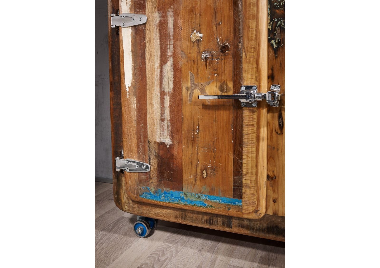 MASSIVMOEBEL24.DE | FREEZY Kommode aus Massivholz und Eisen #37 Altholz - Mehrfarbig, lackiert Industrial-Stil 90x40x90 cm Kommode aus Massivholz Vollholzkommode