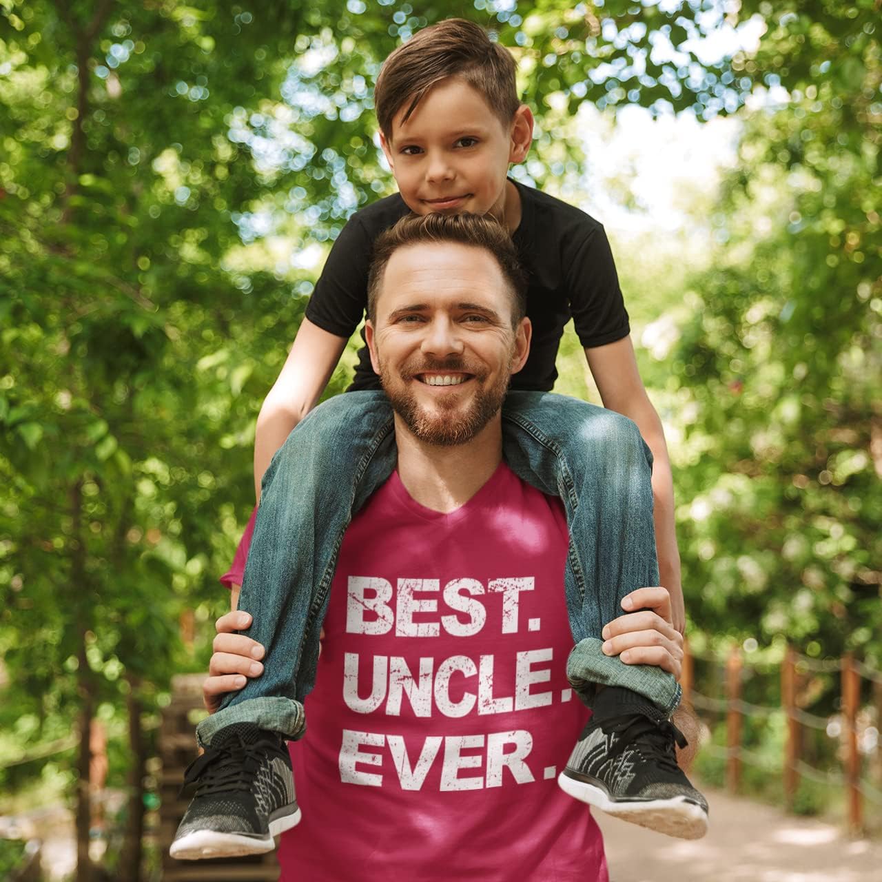 Best Dad & Uncle Ever, Funny Sarcastic Dad T-Shirt, Cute Joke Men T Shirt Tee Gifts for Daddy & Uncle - Image 2