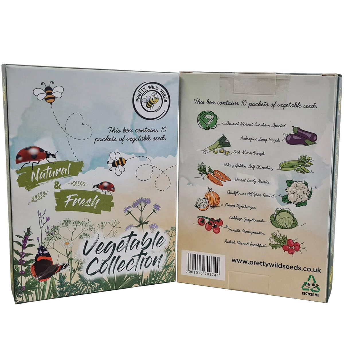 Vegetable Herb Tomato Seed Gift Box with 10 Pictorial Packets of Seed Great Gift Present Gardener Allotment (Vegetable Seeds Collection Gift Box)