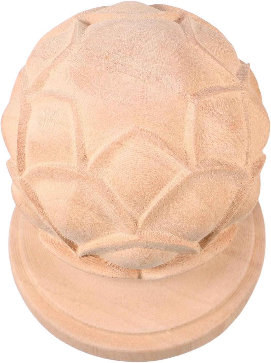 Wood Carved Stair Post Finials 8x10cm Unfinished European Style Decorative Newel Caps for Indoor Staircase and Home Decor