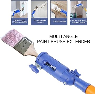 Multi Angle Paint Brush Extender, Paint Edger Tool for High Ceilings, Walls, Corner Edges, Paint Brush Extension Handle Pole Tool, Extension Pole Attachments, 180 Degree Rotatable
