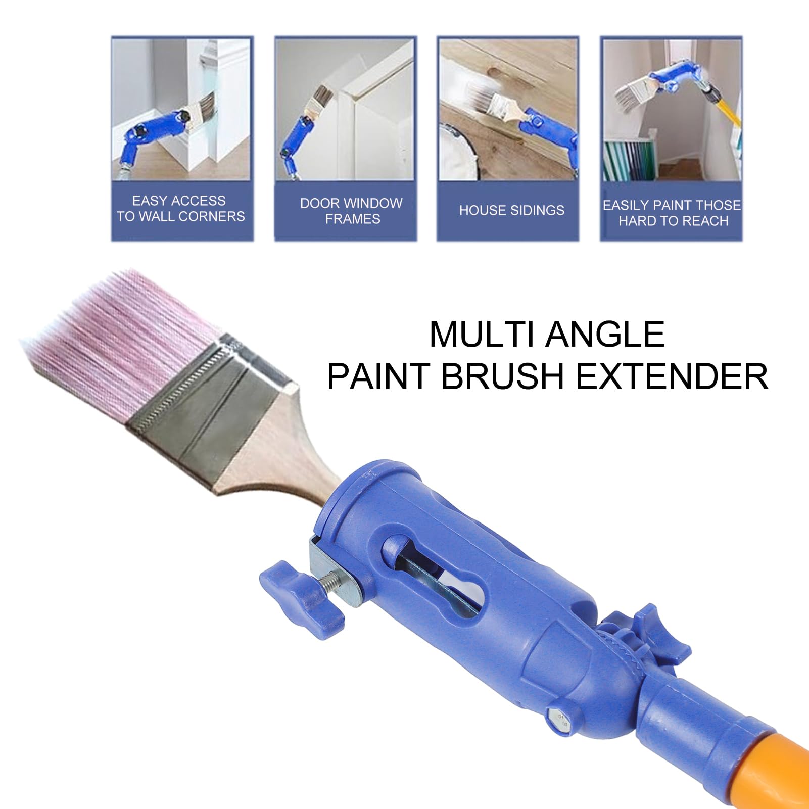 Extension de pinceau multi-angles, poignée d'extension de pinceau à peinture, outil de bordure pour plafonds hauts, murs, garniture et coin de peinture, accessoires d'extension de rouleau de peinture