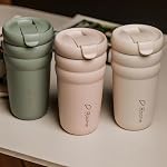 DRoche Gobelet de café de voyage avec lard à glissière Double mur isolant en acier inoxydable chaud et glacé Coupe à café 20oz | BPA Collection de bulles de la bouche large (rose augurée)