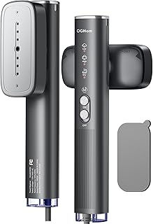 OGHom Steamer for Clothes, 110-240V Travel Steamer & Iron 2 in 1, 1000W Powerful Steam, Portable Handheld Garment Wrinkle Remover, 30s Fast Heat-Up with Dry& 2-Steam Control, for Global & Europe-Black