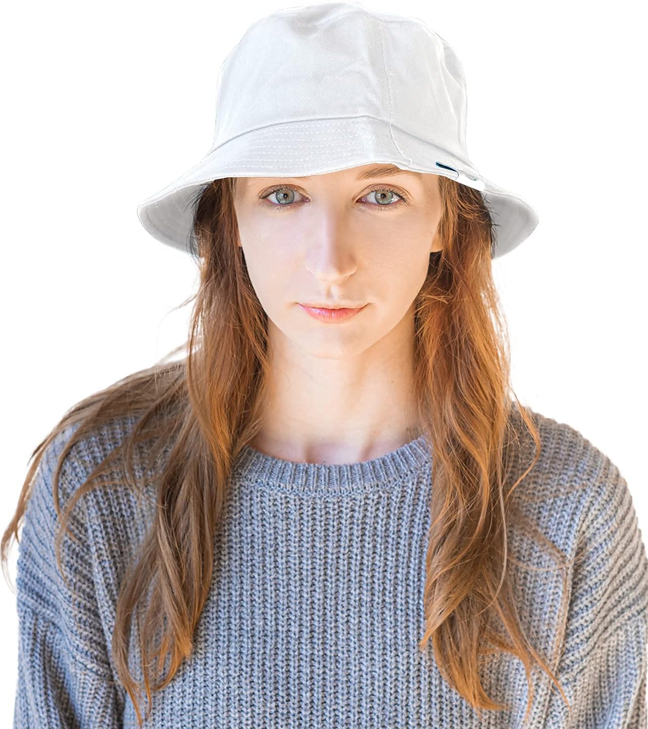 Halsa EMF Protection Hat Bucket Hat, Summer Sun Hat. White. Large/Extra Large Size.