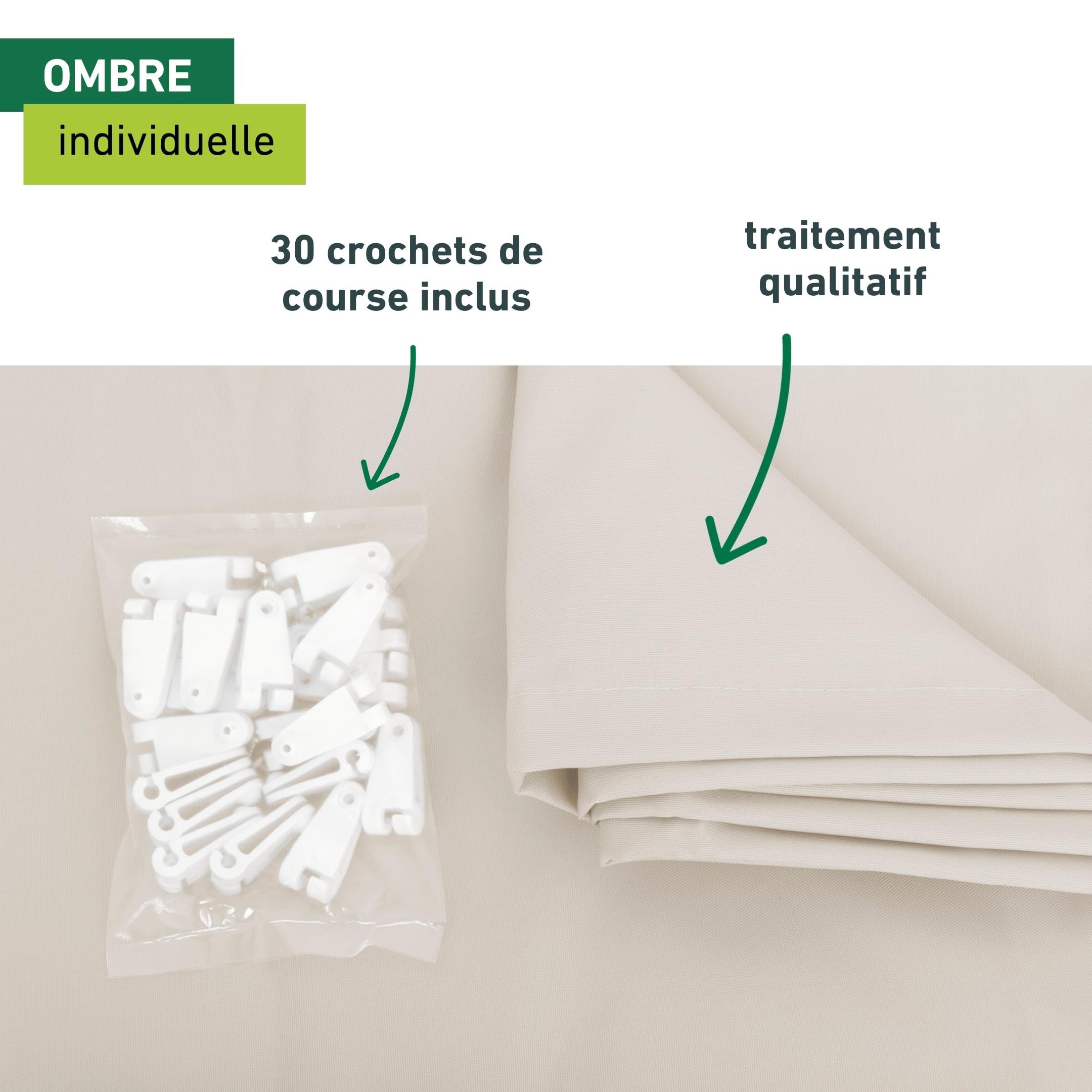 Windhager Voile d’ombrage pour système de câbles 420 x 140 cm Blanc, Protection Solaire pour Balcon, terrasse et Jardin, Toile d’ombrage rectangulaire résistante aux UV, Installation Facile, 10872