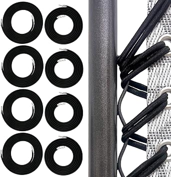 Ostlttyn Zero Gravity Chair Replacement Cord, 8 Pcs Durable Bungee Elastic Laces Replacement Cords for Zero Gravity Chair Lounge Chair Patio Recliner Lawn Chair Repair Kit, Black