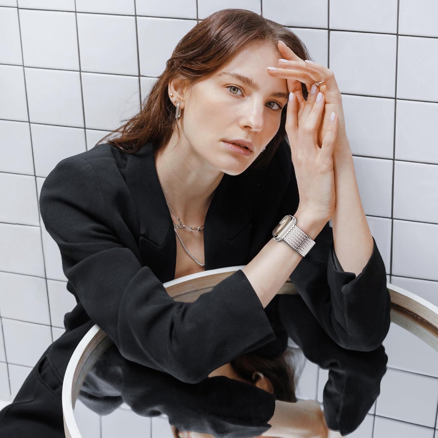 LULULOOK Milanese Mesh Loop Compatible with Apple Watch Band 49/46/45/44/42/41/40/38mm for Men Women, Stainless Steel Magnetic Buckle Strap for iWatch Ultra 3/2 Ultra Series 11 10 9 8 7 6 SE 5 4 3 - Image 7