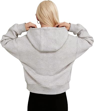 Women's Half-Zip Hoodie Casual Fleece Pullover with Pockets