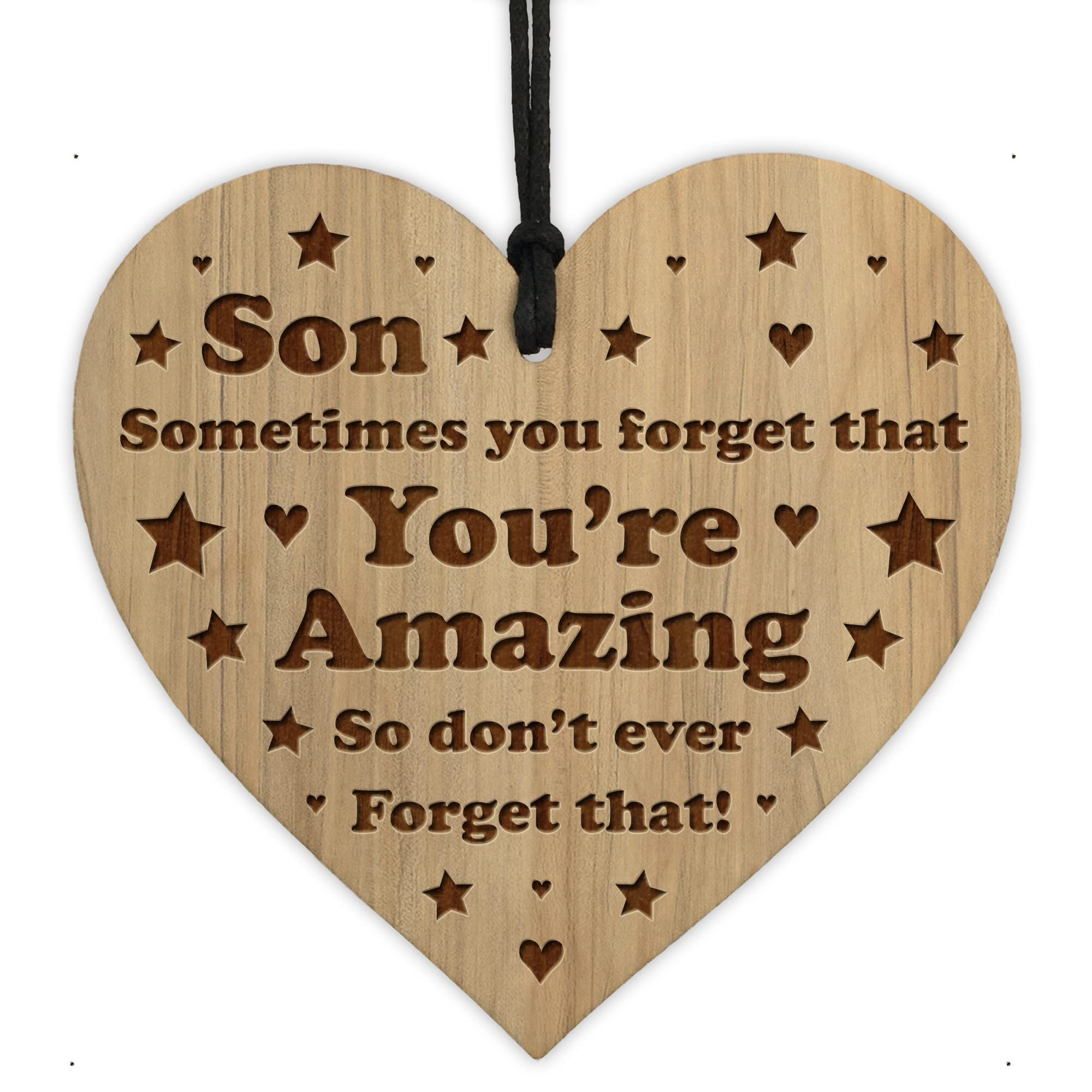 Red Ocean Novelty Gift For Son Engraved Heart Son Birthday For Him Keepsake