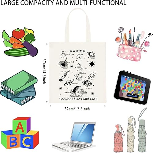 Miniatura 2 de WCGXKO K-Pop Lover Gift SKZ K-pop Boy Band - Bolsa de lona inspirada para niñas fandom