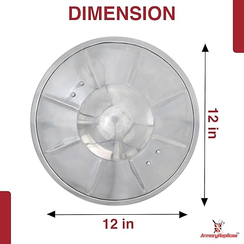 Miniatura 8 de Armory Replicas - Colección de escudos Buckler Medieval Antiguos - Defensa de combate cercano, negro (Dull Black)