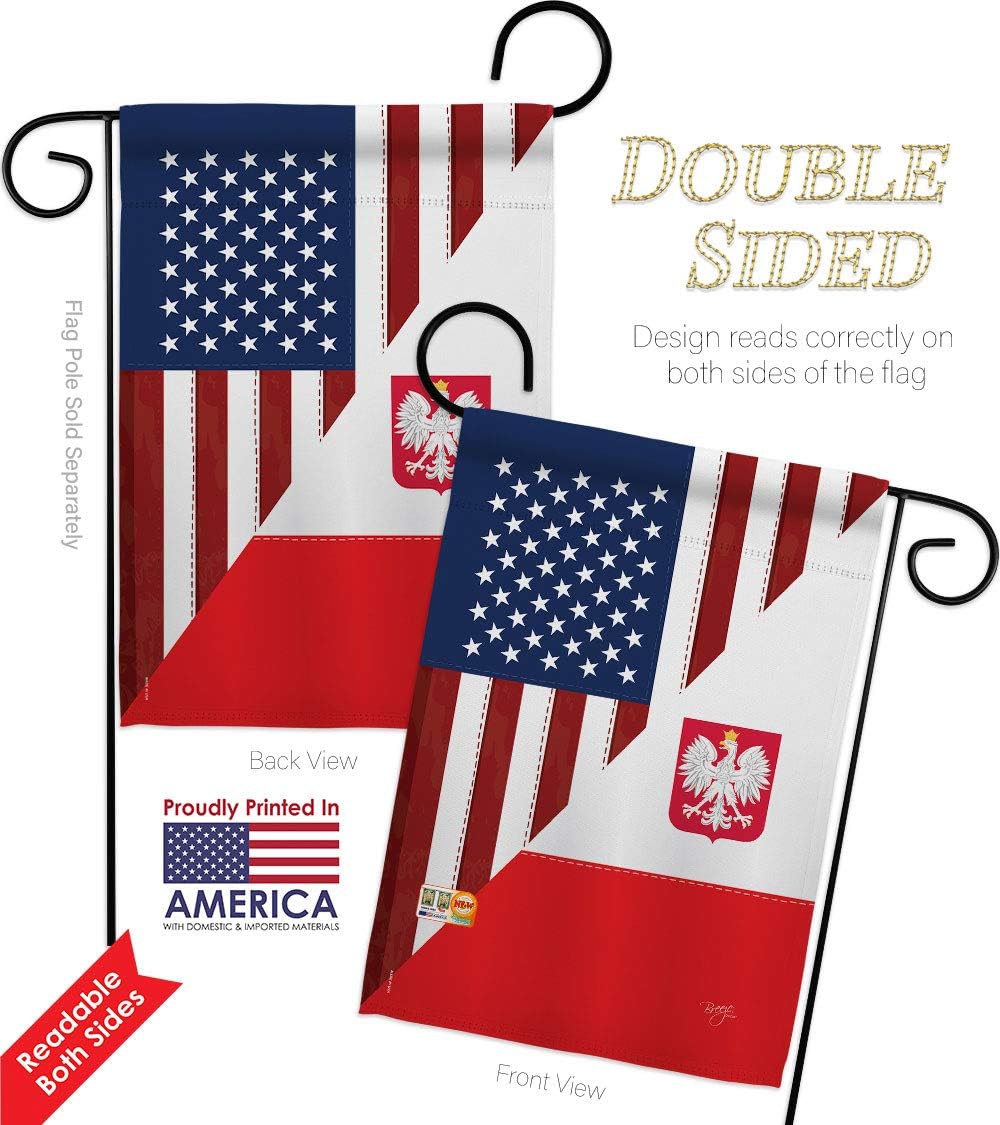 US Polish Friendship Garden House Flags Set Regional USA American Alliance World Country Particular Area Small Decorative Gift Yard Banner Double-Sided Made In 28 X 40