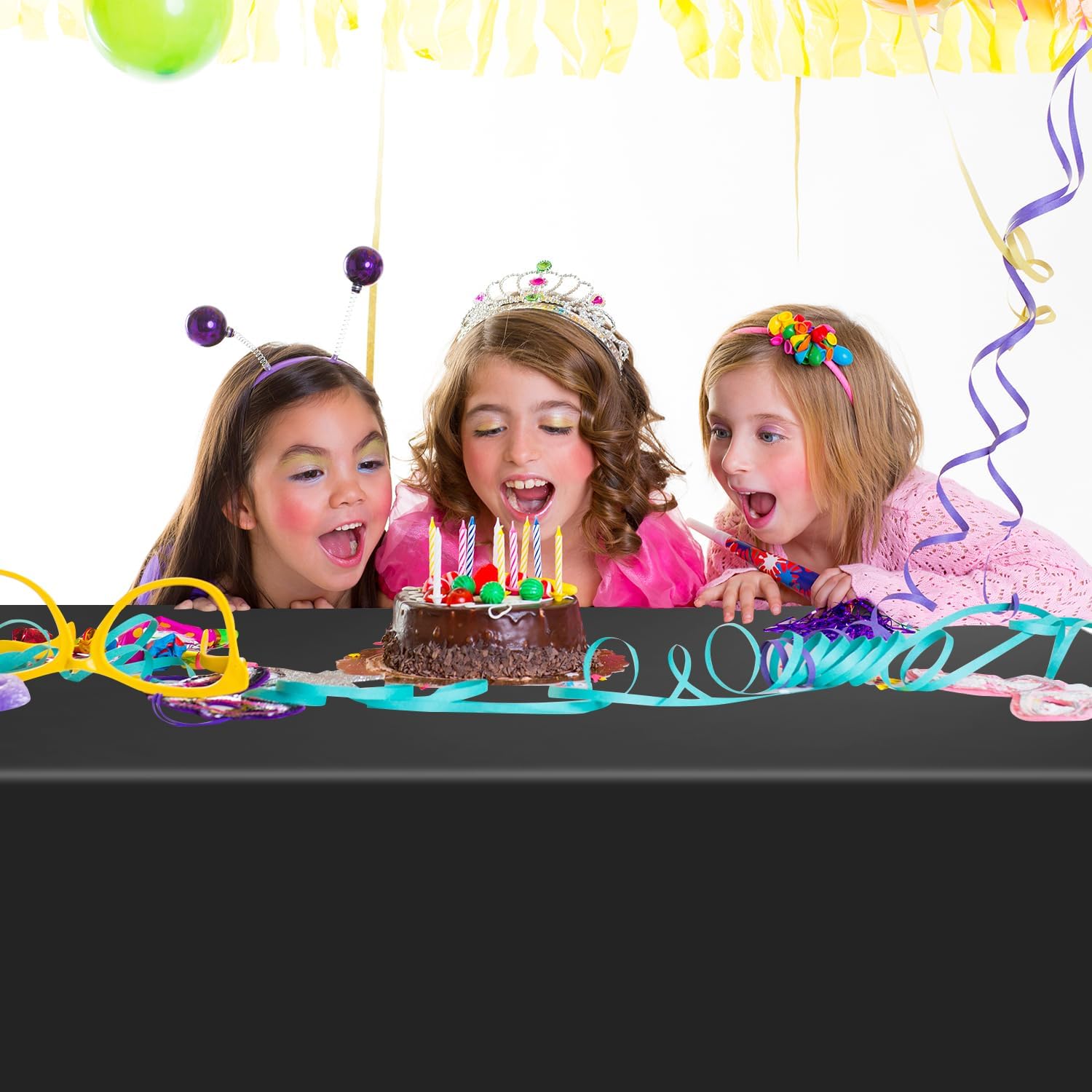 54 Inch x 300 Feet Black Plastic Tablecloth Roll Disposable Table Cloth with Cutter Box Plastic Table Cover for Party - Image 7