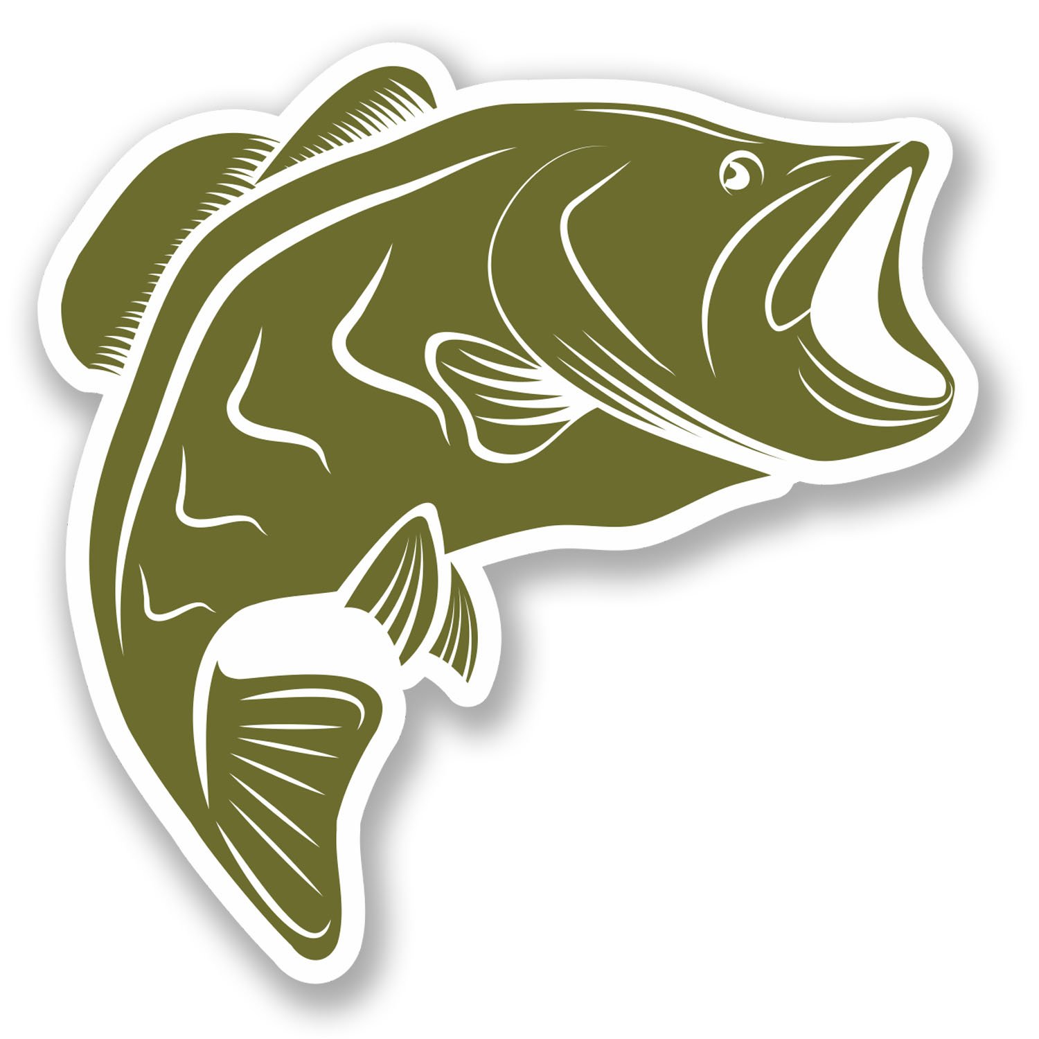 Destinationvinyl Multi 2 X 10Cm Bass Vinyl Sticker Fish Fishing Laptop Bike Decal Box Gift Dad #5357 (10Cm X 10Cm)