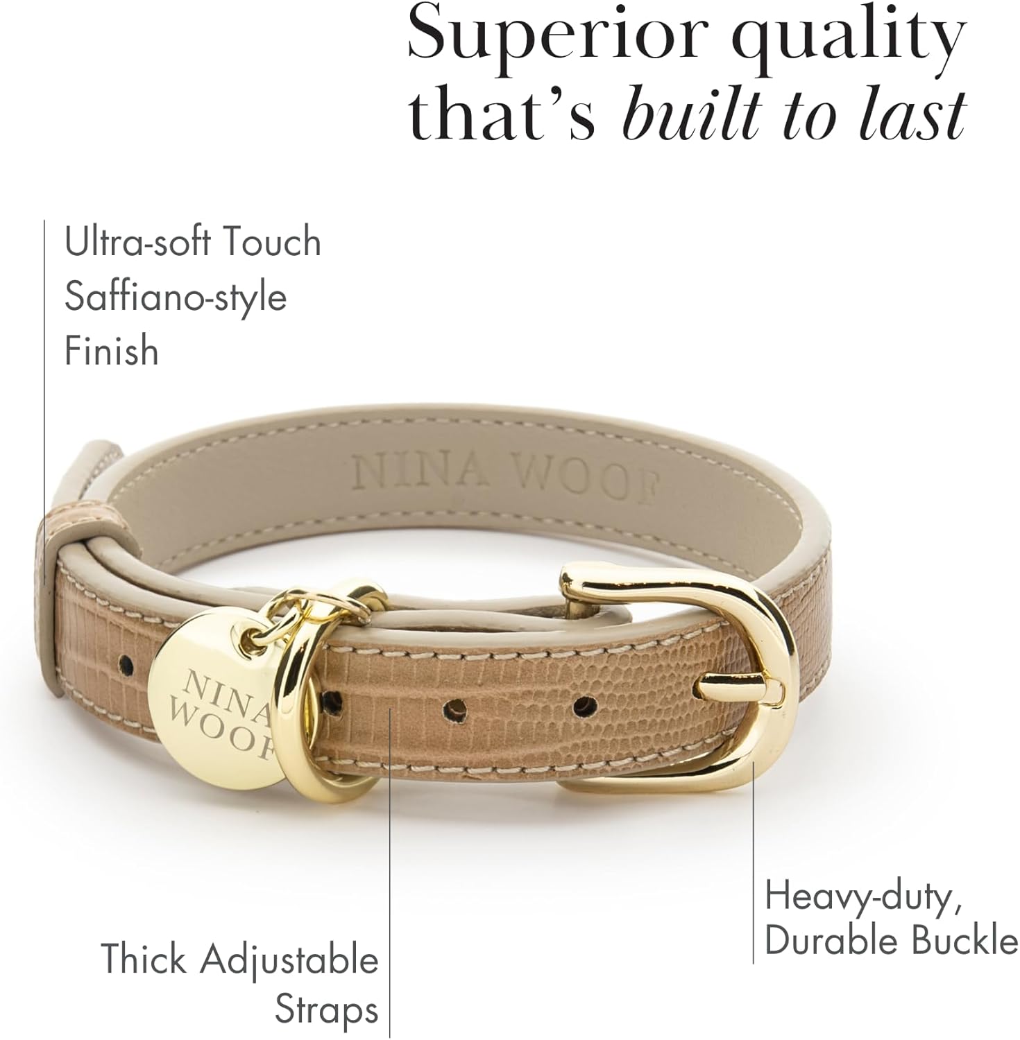 Vegan Leather Collar by Nina Woof