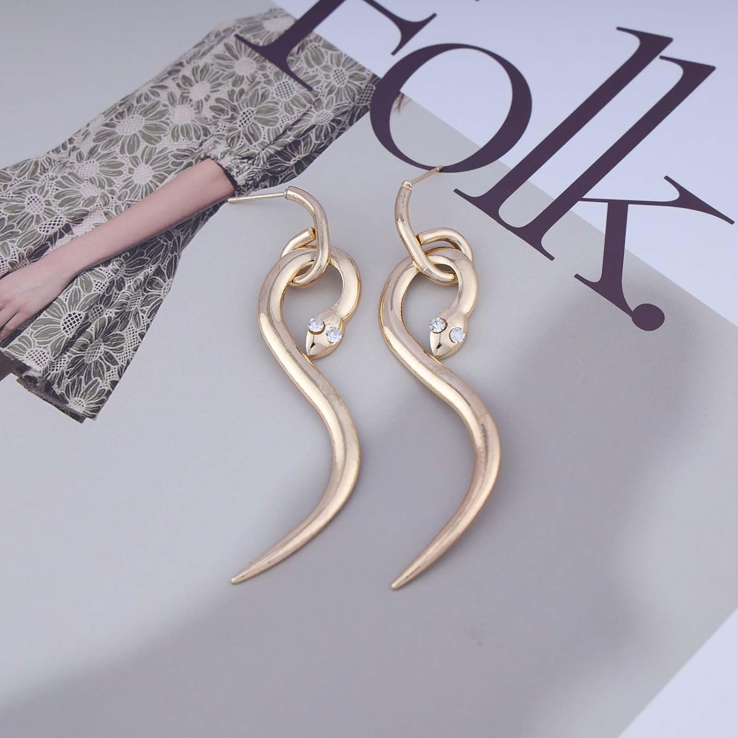 Andelaisi Punk Snake Earrings Gold Snake Drop Earrings Vintage Snake Serpent Earring Minimalist Snake Animal Earrings Jewelry for Women - Image 5
