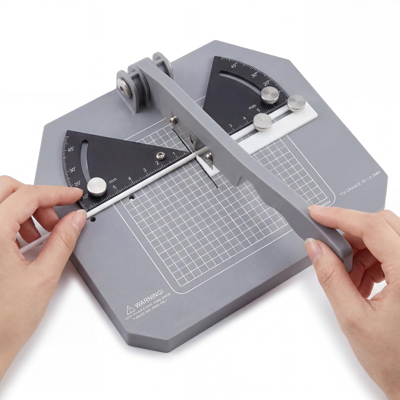 Magicrose Precision Angle Cutting Station for Hobby Models - 0°to 45° Adjustable Miter Box with 2-52mm Cutting Length -Lightweight ABS Tool for Diorama, Architectural Design & Warhammer Terrain