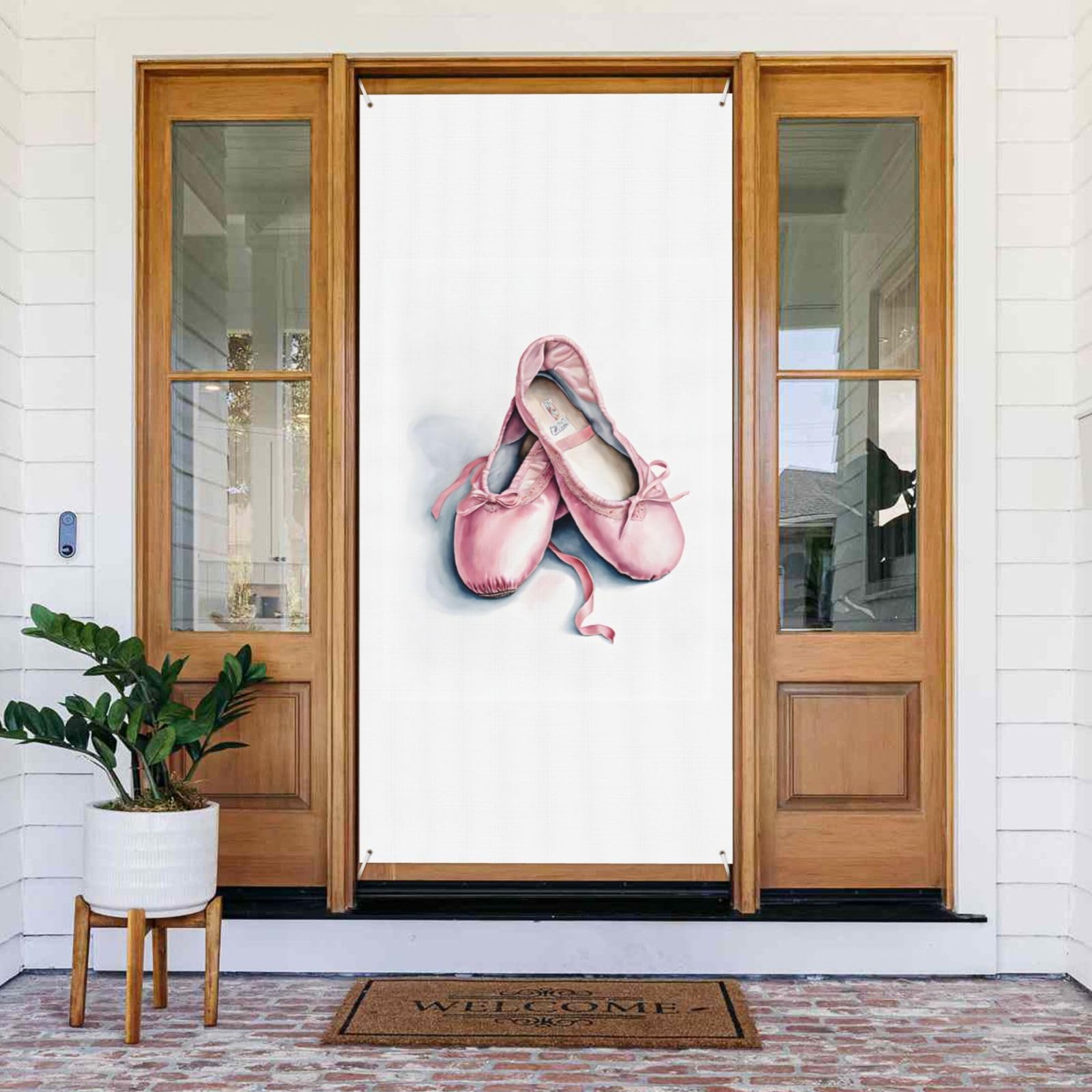 Ballet Dancer Print Dimensions Of 3 X 6 Ft （35.4 X 72.8 In）,Outbuilding Door Hanging Curtain, Party Decoration, Backdrop Arrangement Sharp, Party Decoration, Photography Backdrop, Door Front Banner,