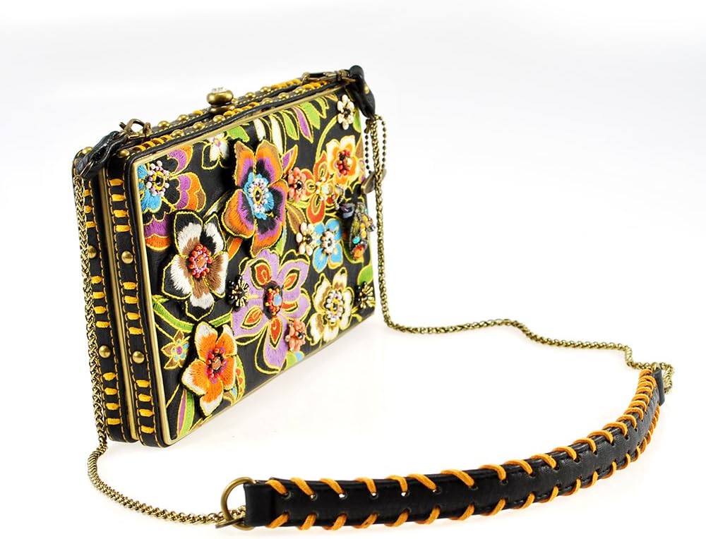 Mary Frances Blossoms Black Handbag