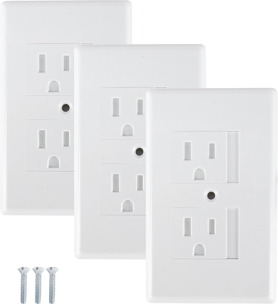 Mommy's Helper Safe Plate Electrical Outlet Covers Standard, White, 3 Pack