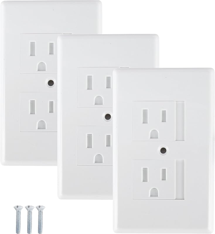 Mommy's Helper Safe Plate Electrical Outlet Covers Standard, White, 3 Pack