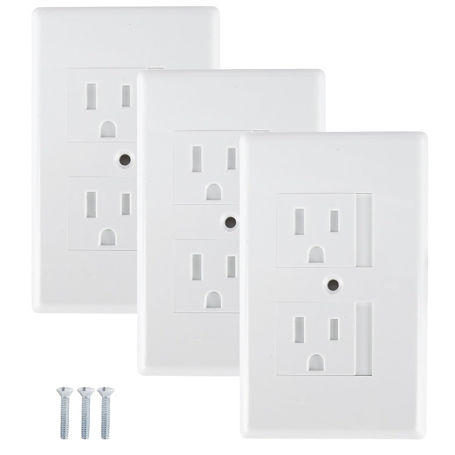 Mommys Helper Safe Plate Electrical Outlet Covers Standard, 12 Pack, White