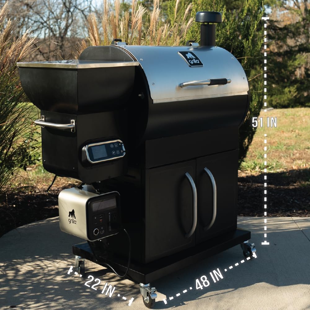 GRILLA Silverbac 2.0 Wood Pellet Grill with Wifi Controller, 692 sq in. Cooking Space, 33LB Hopper, Stainless Steel, For Grilling, Smoking, and Outdoor Cooking