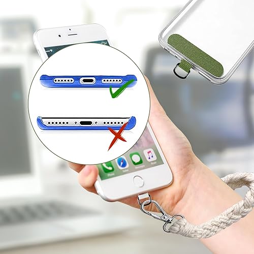 Miniatura 6 de JEZOMONY Juego de cordón para teléfono celular, 3 correas de muñeca de macramé boho con 3 pestañas de sujeción, llavero pulsera colgante para funda