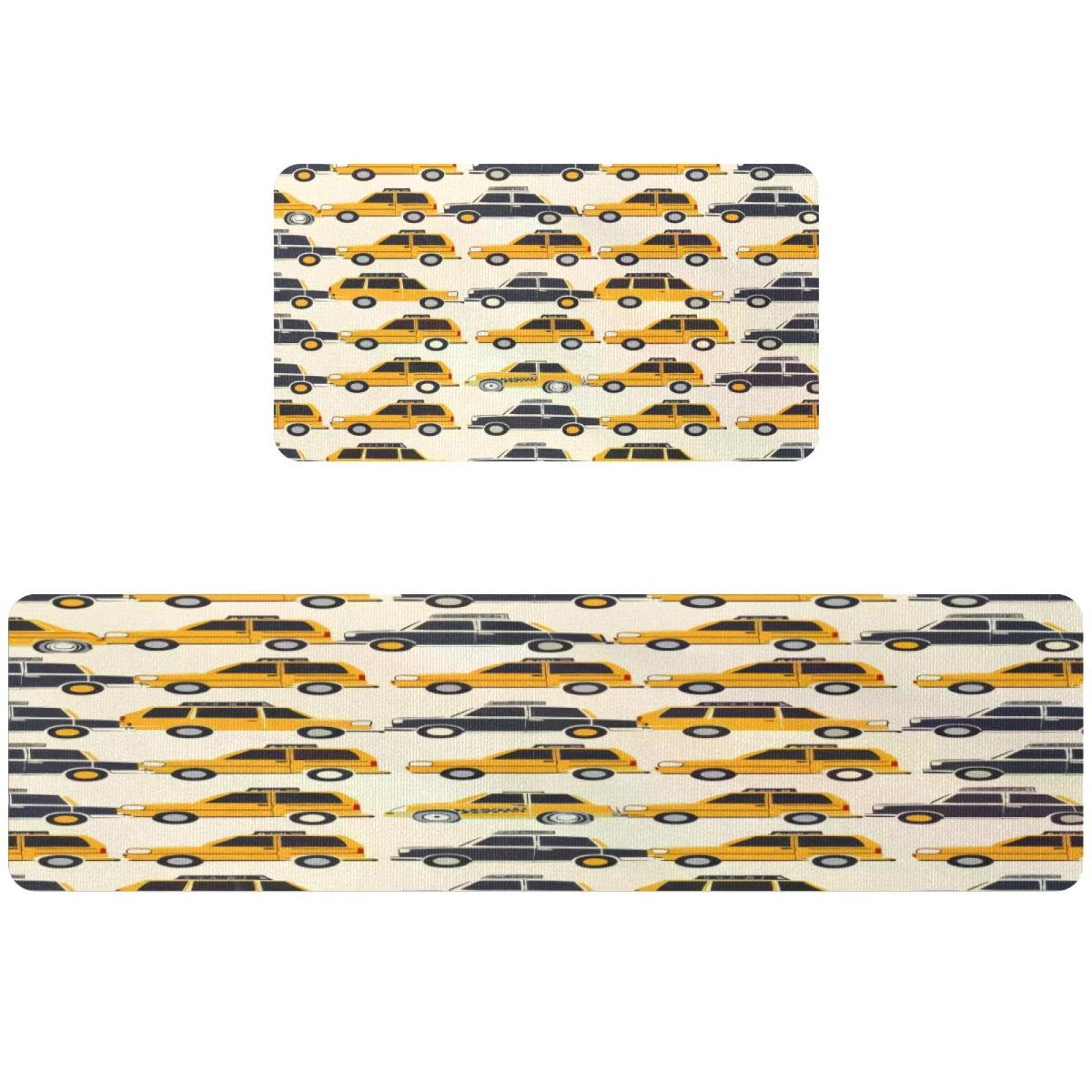 Lot de 2 tapis de cuisine antidérapants taxi lavables pour couloir