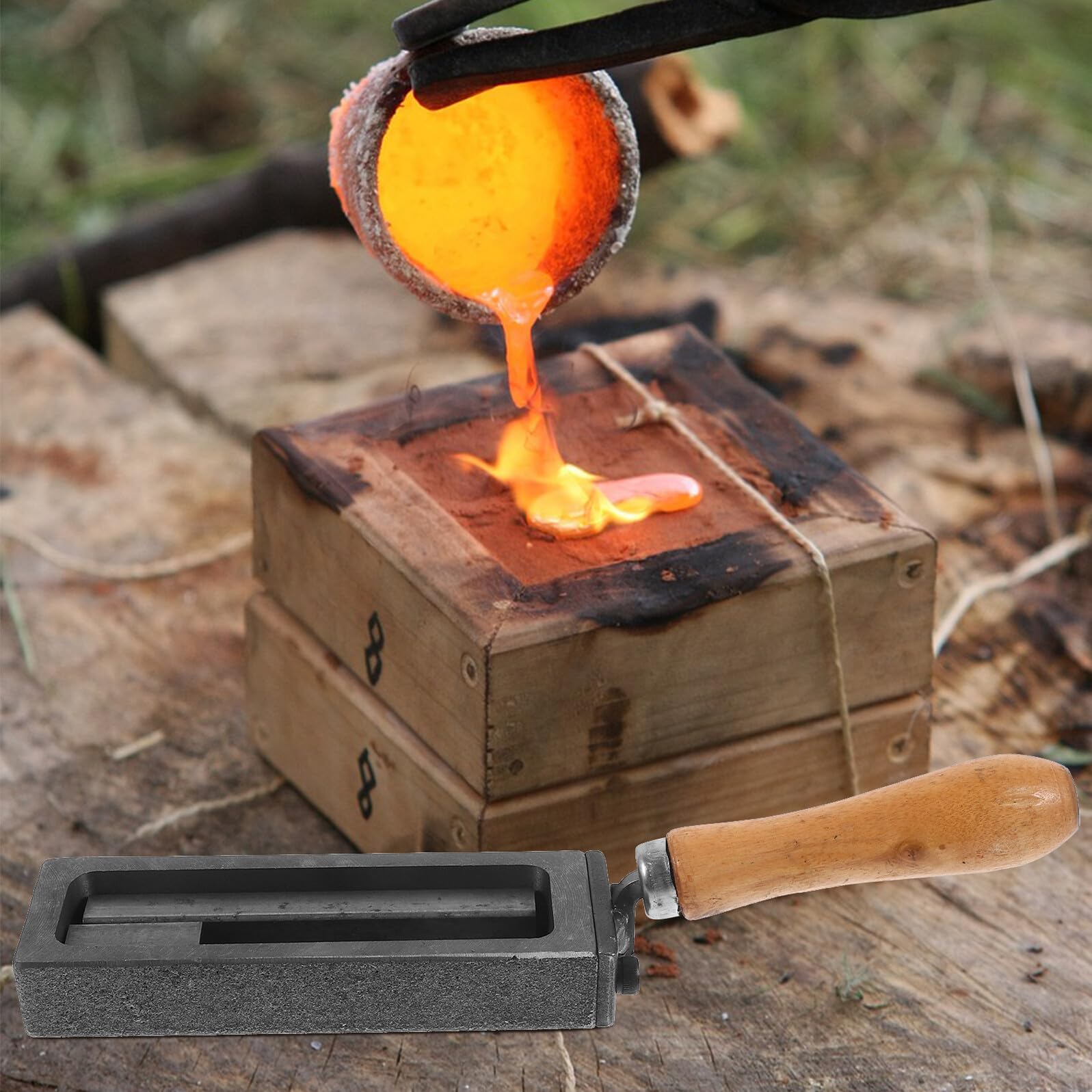 Eisenbarrenform Gießform mit Guter Wärmeleitung Langlebig und Verschleißfest zum Schmelzen und Gießen von Gold Silber Kupfer und Aluminium für Kleine Metallmengen und