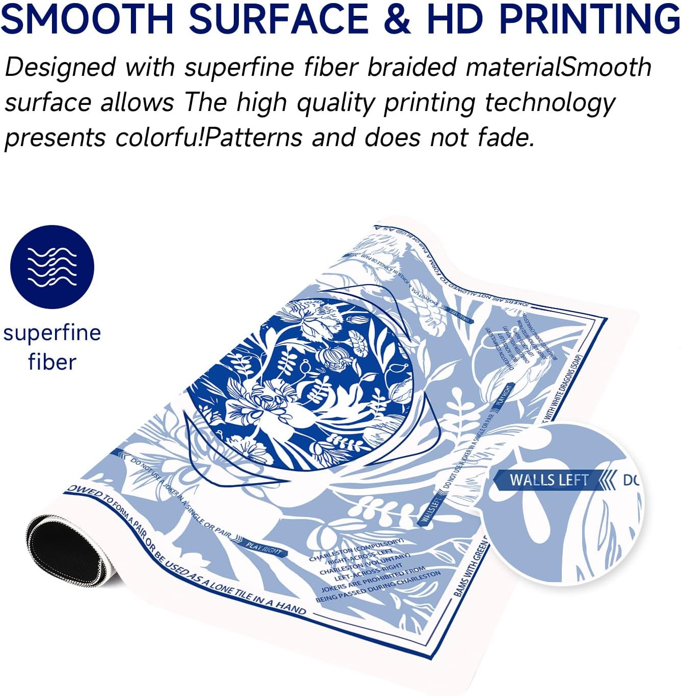 Deyimmei ネオプレン麻雀マット テーブル用 31.5インチ x 31.5インチ - 滑り止め ノイズリダクションカバー 収納