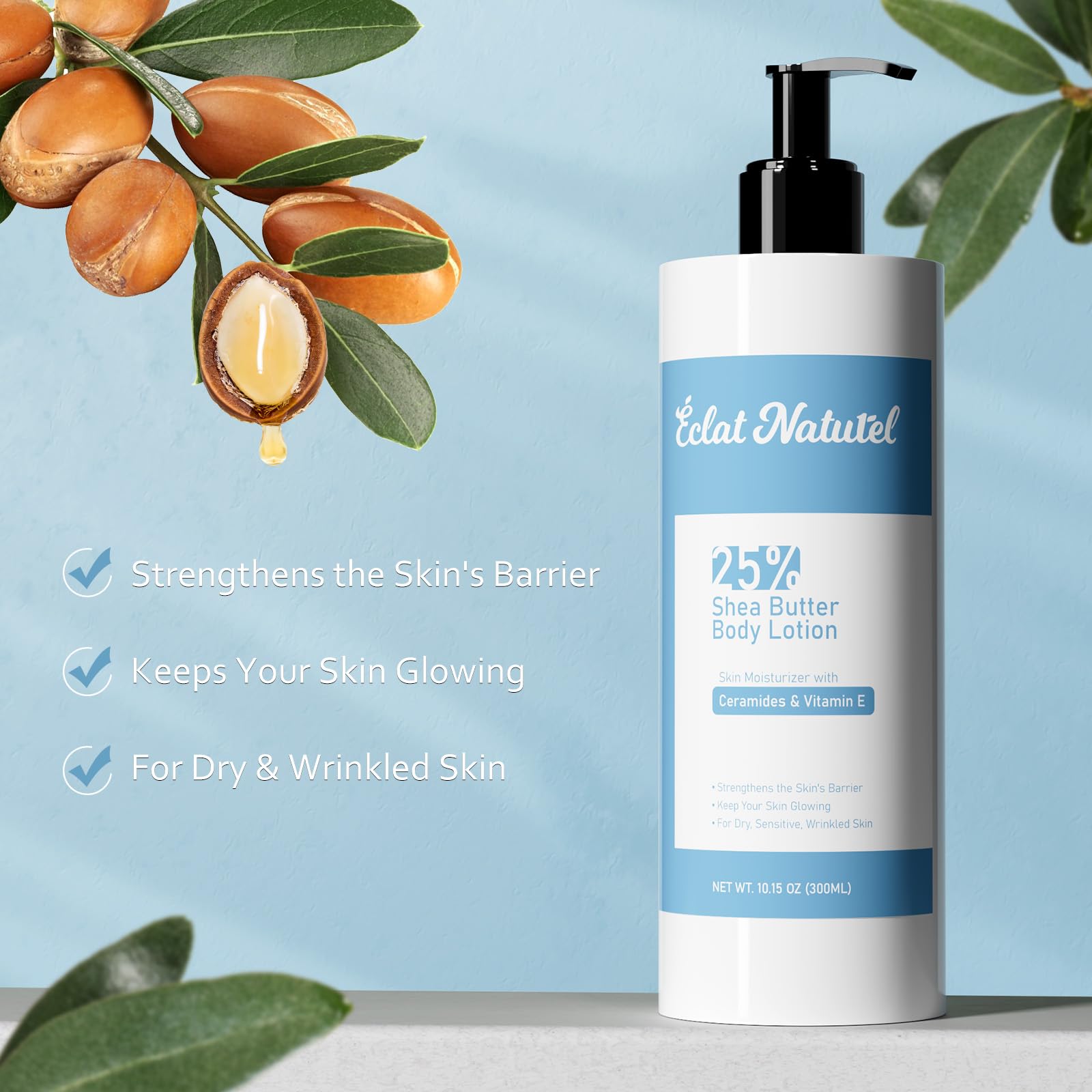 Amazon.com : ÉCLAT NATUREL Shea Butter Hand and Body Lotion, with