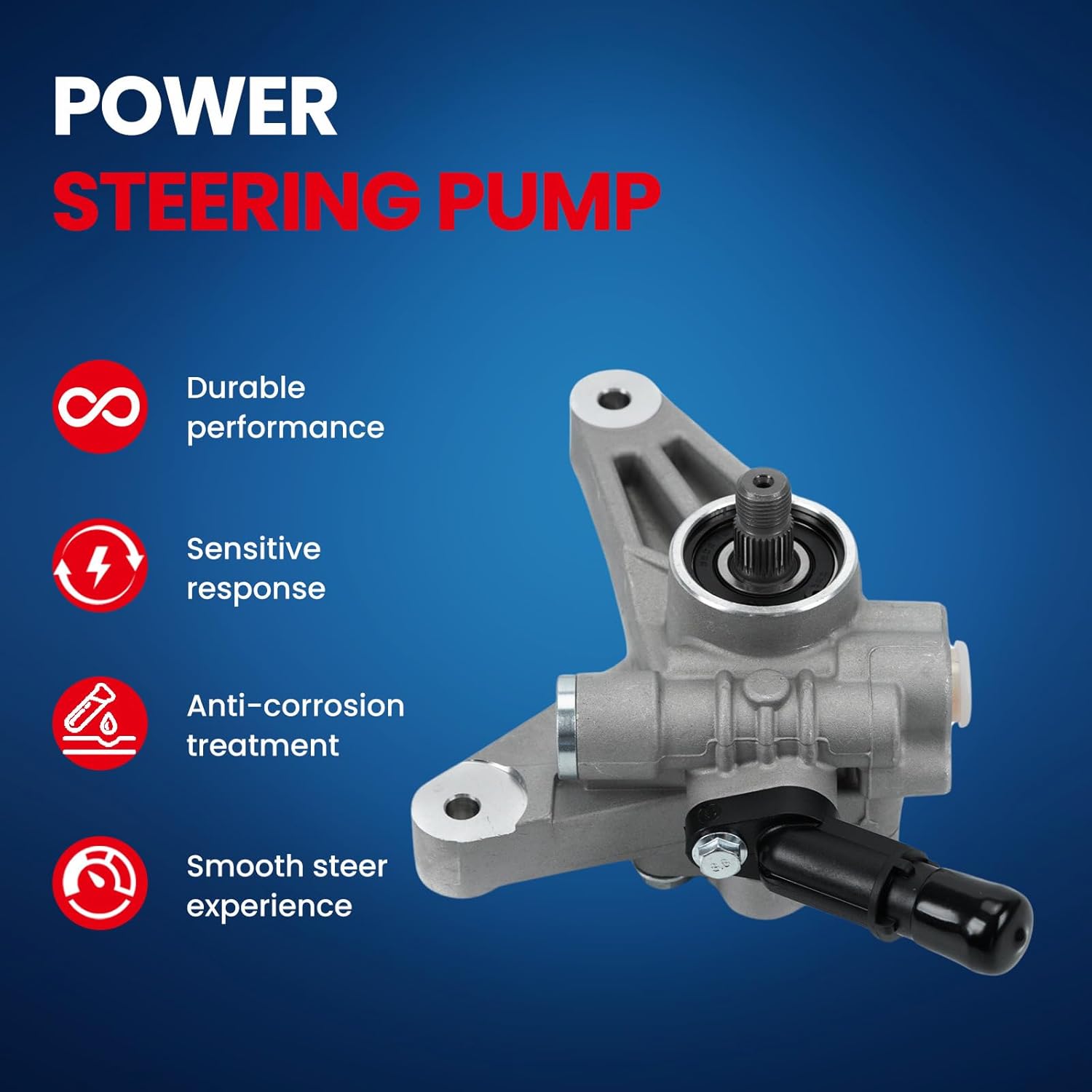 MOCA Power Steering Pump Compatible with 2004-2008 for Acura TL Base 3.2L V6 3210cc, 2005-2008 for Honda Pilot EX/EX-L/LX 3.5L V6 3471cc, 2008 for Honda Pilot SE-L 3.5L V6 3471cc