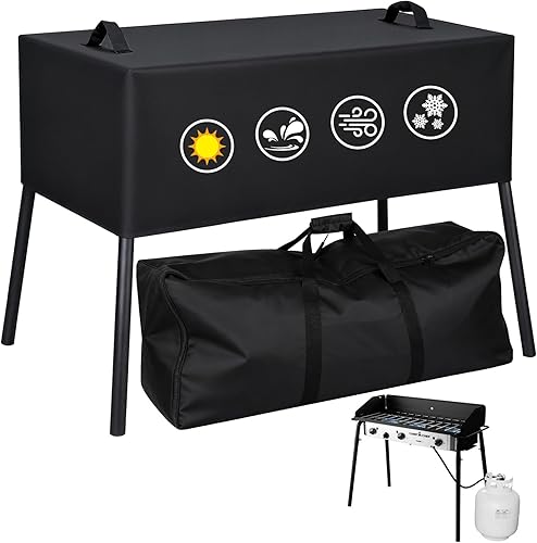 Vista 12 de Utheer Cubierta de parrilla para estufas de 2 quemadores Camp Chef, resistente al agua 600D, cubierta de parrilla de tela para Camp Chef Explorer