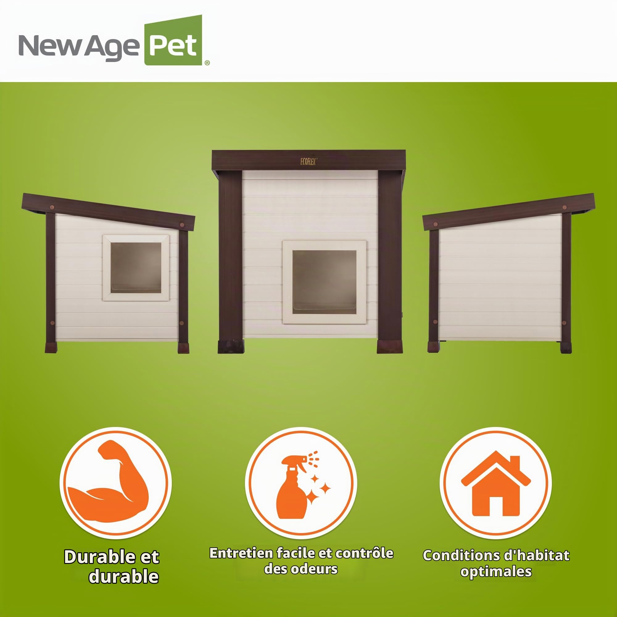 New Age Pet Ecth350 ecoFLEX Albany Outdoor Feral Maison pour Chat Multicolore