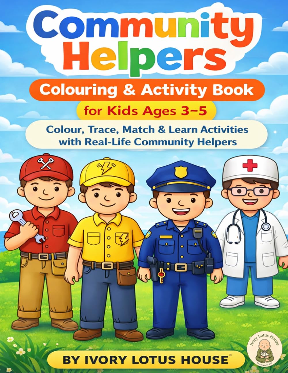 Community Helpers Colouring & Activity Book: For Kids Ages 3–5 | Colour, Trace, Match & Learn Activities with Real-Life Helpers