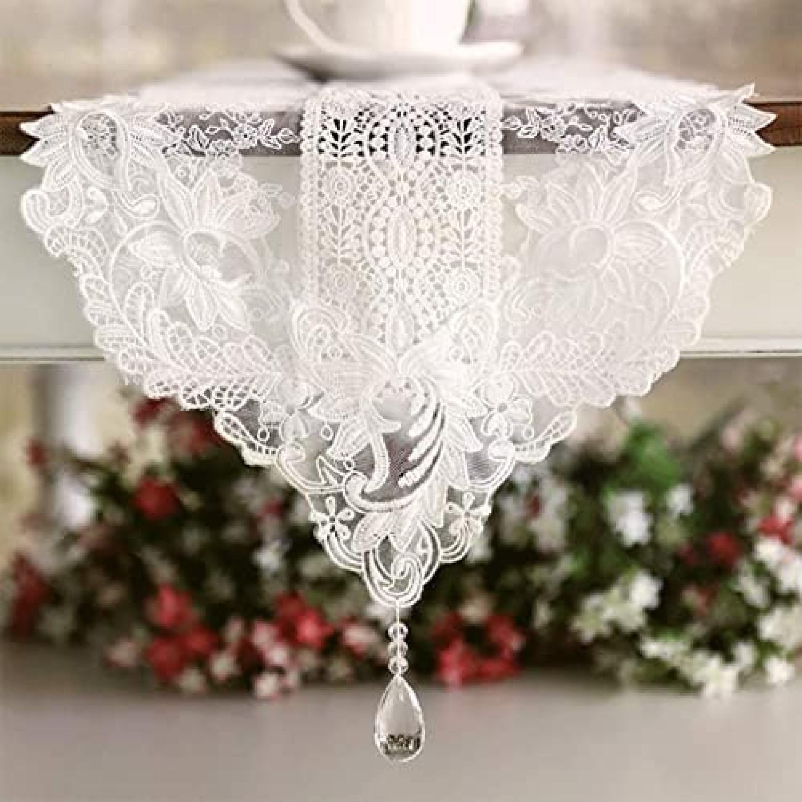 WDCDYQDH Handmade Vintage Embroiderood Rustic Lace Table Runner Dresser Scarf Classic Rectangular Macrame Tablerunner (30 * 120cm) 210cm (a 30 * 280cm) A 30 * 120cm