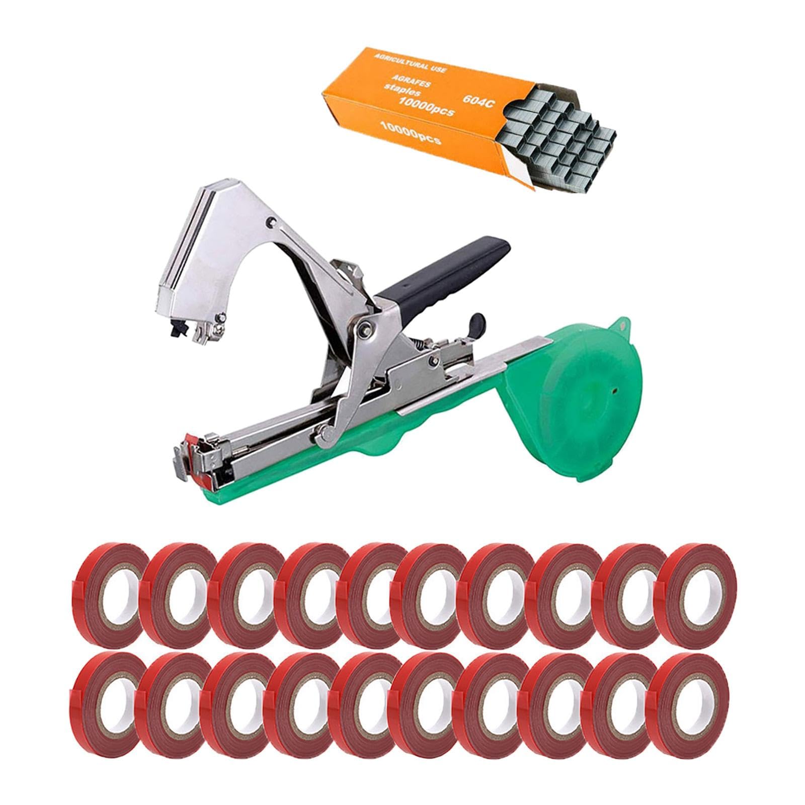 CALANDIS™ Plant Tying Machine Garden Vegetable with Tape Staples Plant Vine Tying Tool with 20 Tapes