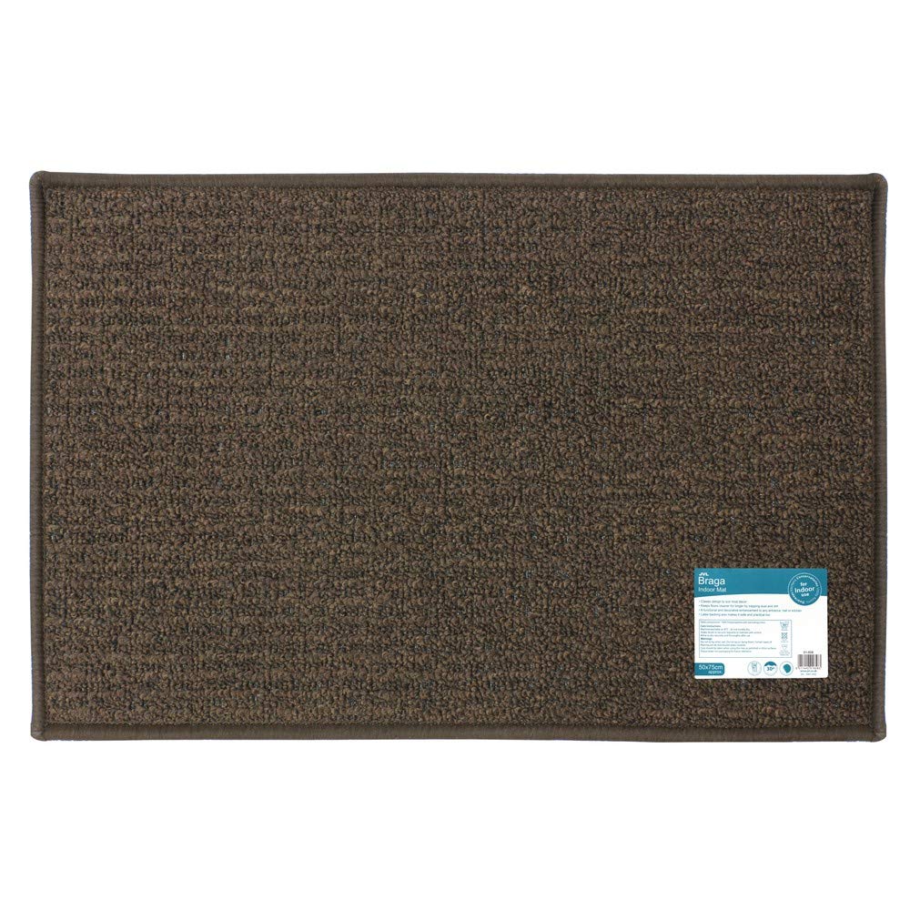JVL Zerbino Treviso In Lattice Lavabile 50x80 Cm - Beige/Marrone, Antiscivolo Per Interni