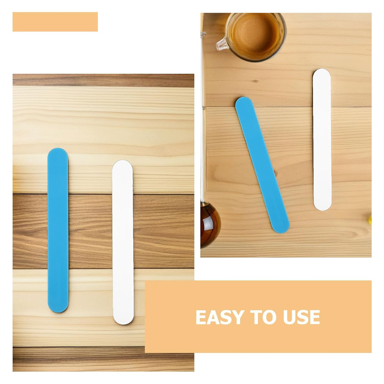 FRCOLOR 50pcs Plastic Tongue Depressors Stirring Sticks Bulk Set White and Blue for Medical Examination, Oral Care, and Craft Use
