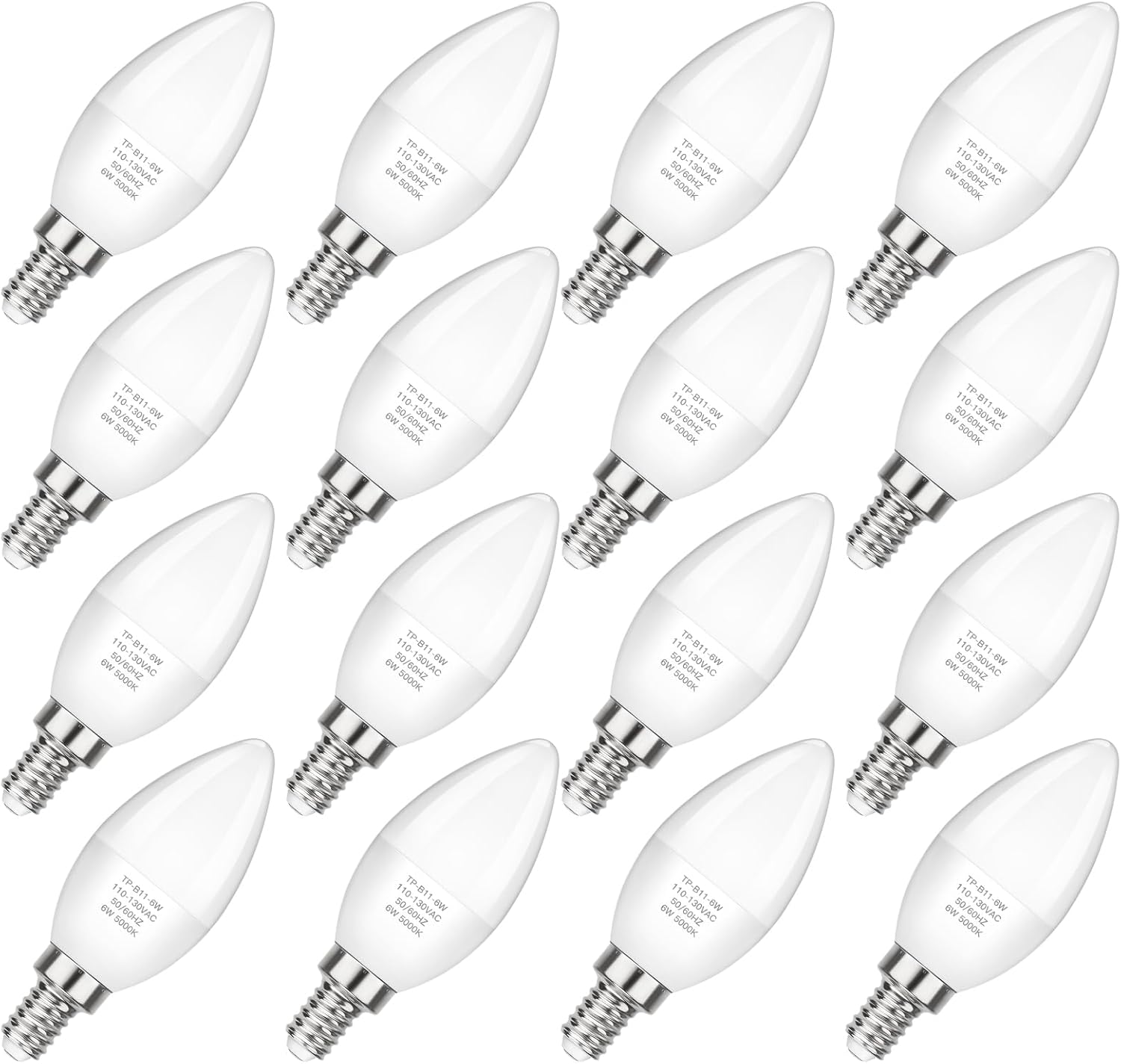 MAXvolador E12 LED Candelabra Light Bulbs 60W Equivalent, Daylight