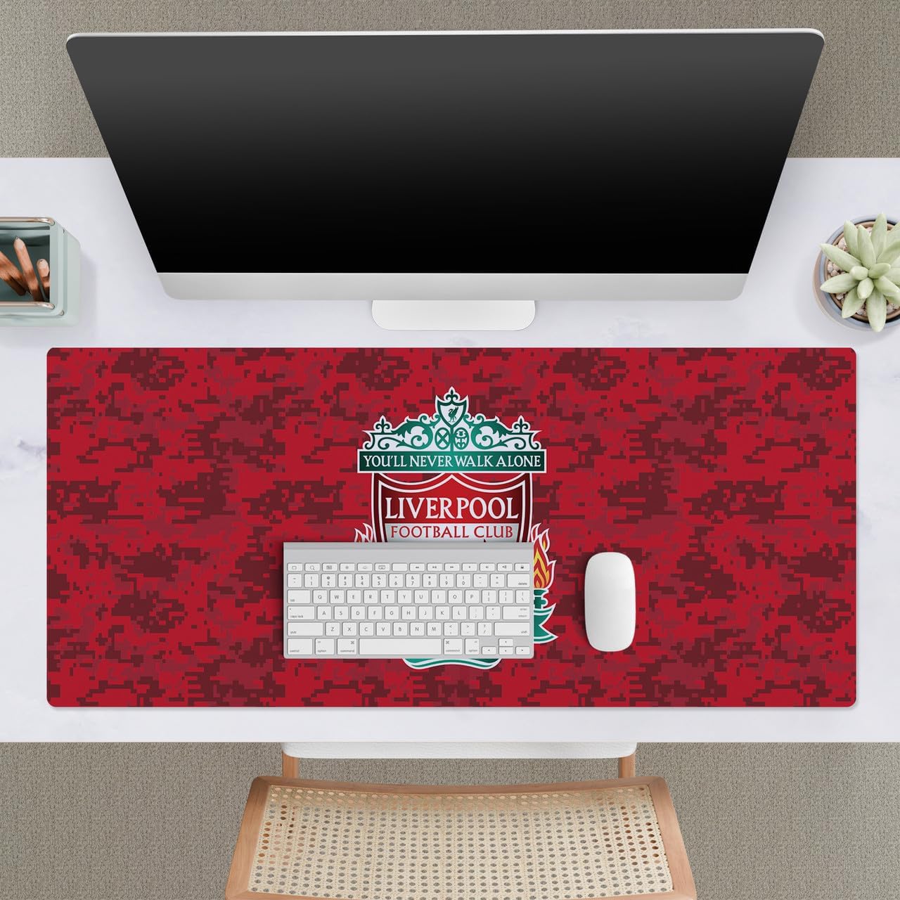 Head Case Designs Officially Licensed Liverpool Football Club Digital Camou Crest Graphics 37.4 x 15.75 x 0.16 inches (900 x 400 mm) - XL Gaming Office Desk PC Keyboard Mouse Mat Pad