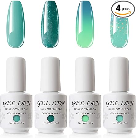 Amazon 夏シリーズ Gellen ジェルネイル カラージェル カメレオンジェル 4色セット ポリッシュタイプ 8ml Uv Led対応 エメラルド G Ellen ジェルネイル 通販