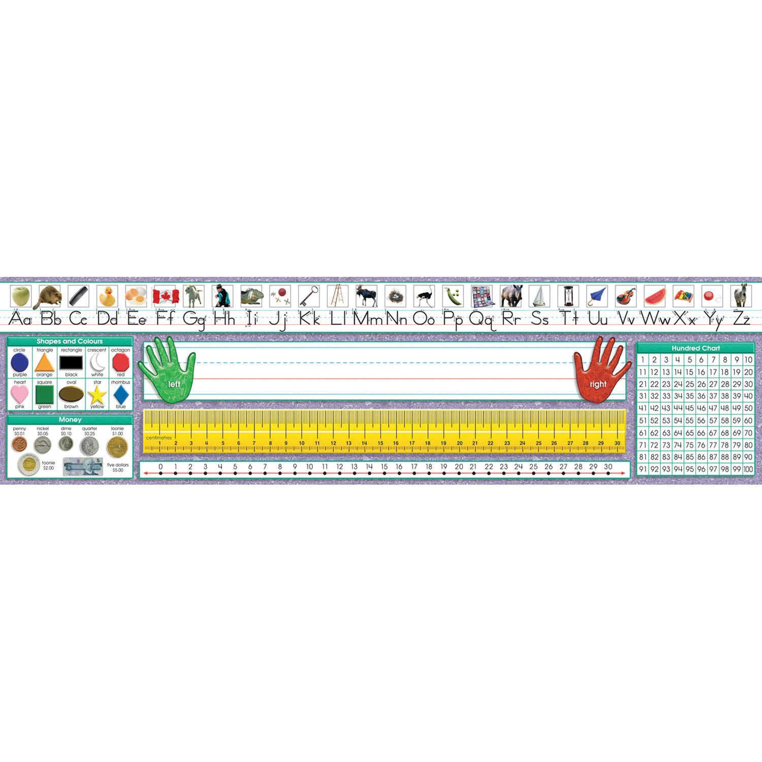 North Star Teacher Resource NST9020 Canadian Traditional Manuscript Desk Plates, Grade: Kindergarten to 6 (Pack of 36)