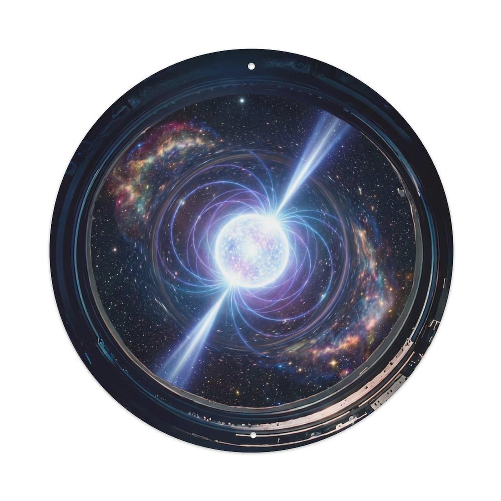 Neutron Star Porthole View Metal Tin Sign