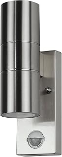 Smartwares Outdoor Wandleuchte mit Bewegungsmelder integrierte LED Chrome