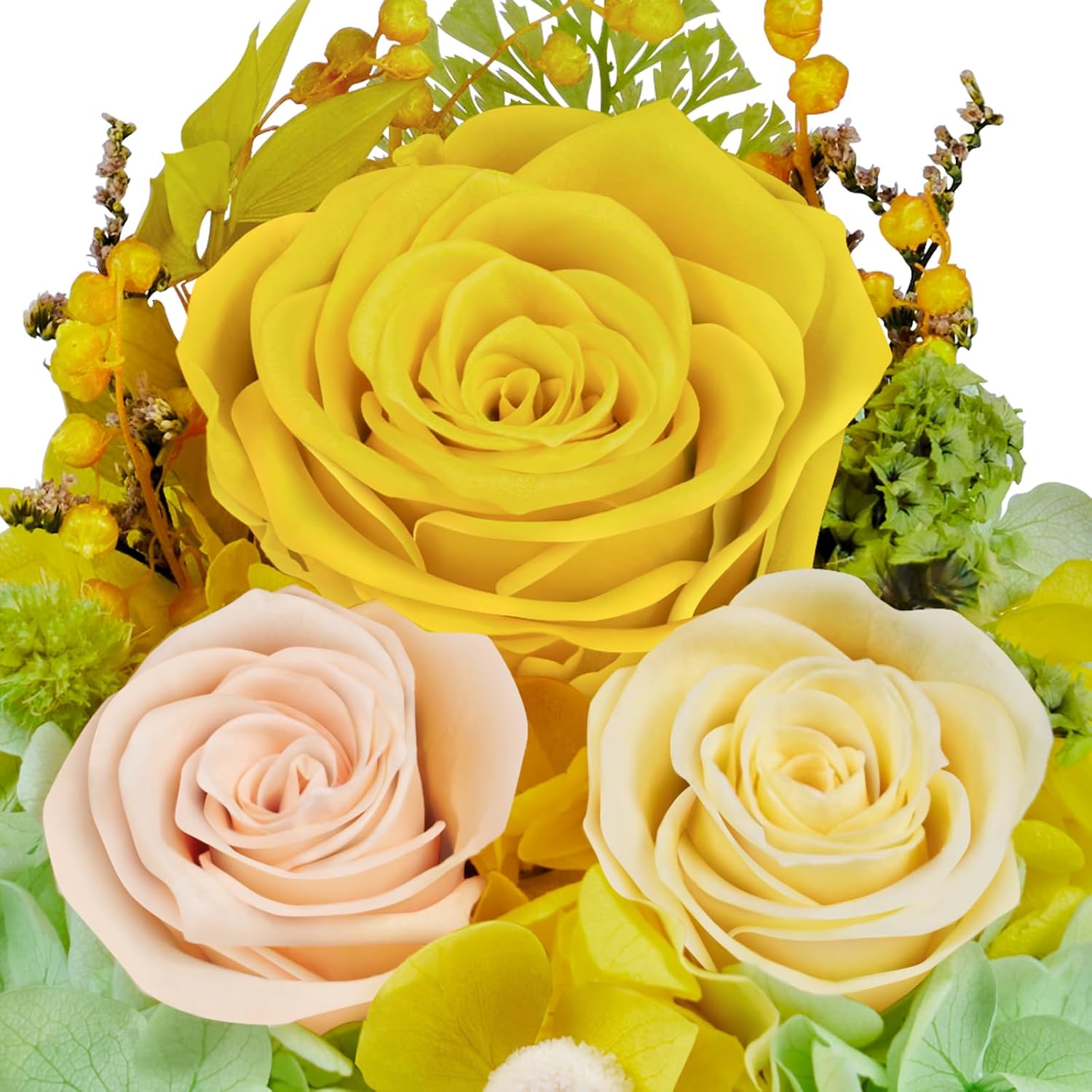 Preserved Flowers in Glass Angel Figurine with LED Light,Forever Real Roses Prime Eternal Flower Birthday Glitter Decorations for Her Women Mom Grandma Sister (Yellow) - Image 8