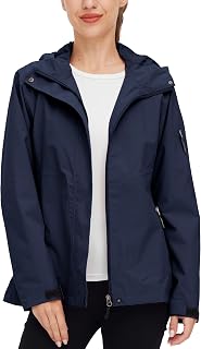 Wantdo Women's Lightweight Waterproof Hooded Rain Jacket - Windproof Quick-Dry Raincoat for Hiking & Daily Wear