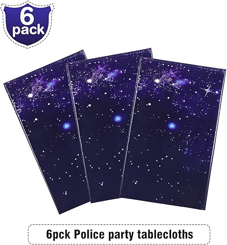 Miniatura 7 de Tatuo Paquete de 6 manteles rectangulares de plástico con galaxia, estrella espacial, nebulosa morada, desechable, cielo nocturno estrellado, para